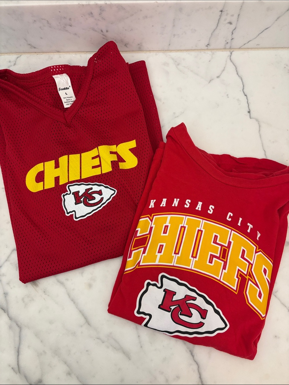 Kansas City Chiefs Red Graphic Tee and Mesh Jersey